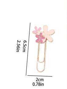 Marcapáginas metálico, Marcapáginas con clip de papel de flor de cerezo delicada, Útiles escolares, Duradero, Sin decoloración, Vuelta al colegio, Artículos de papelería