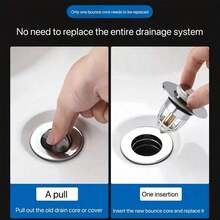 Sink Drain Plug, Sink Drain Plug, Bathroom Drain Filter Bounce Core, Press On Flip Cover, Universal Bathroom Accessories