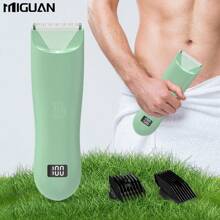 Recortadora corporal para hombres, afeitadora eléctrica, recortadora eléctrica de zona inguinal y vello, afeitadora/recortadora de higiene masculina con cuchillas de cerámica, afeitadora eléctrica para el Body completo con batería de 500mAh