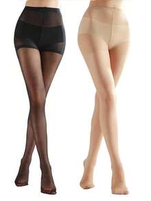 半双装 20D 女士透明连裤袜，超薄高腰紧身裤，适合搭配连衣裙，圣诞礼物 - 超薄絲襪 - 查看 6