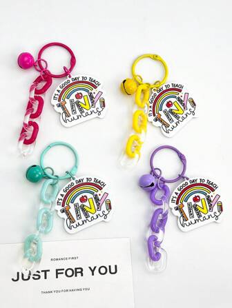 1pc Acrylic Chain Teacher's Day Keychain Pendant, Wireless Bluetooth Earphone Protective Case, Cute Bear Decor, Ideal Gift For Teachers, Graduation Season