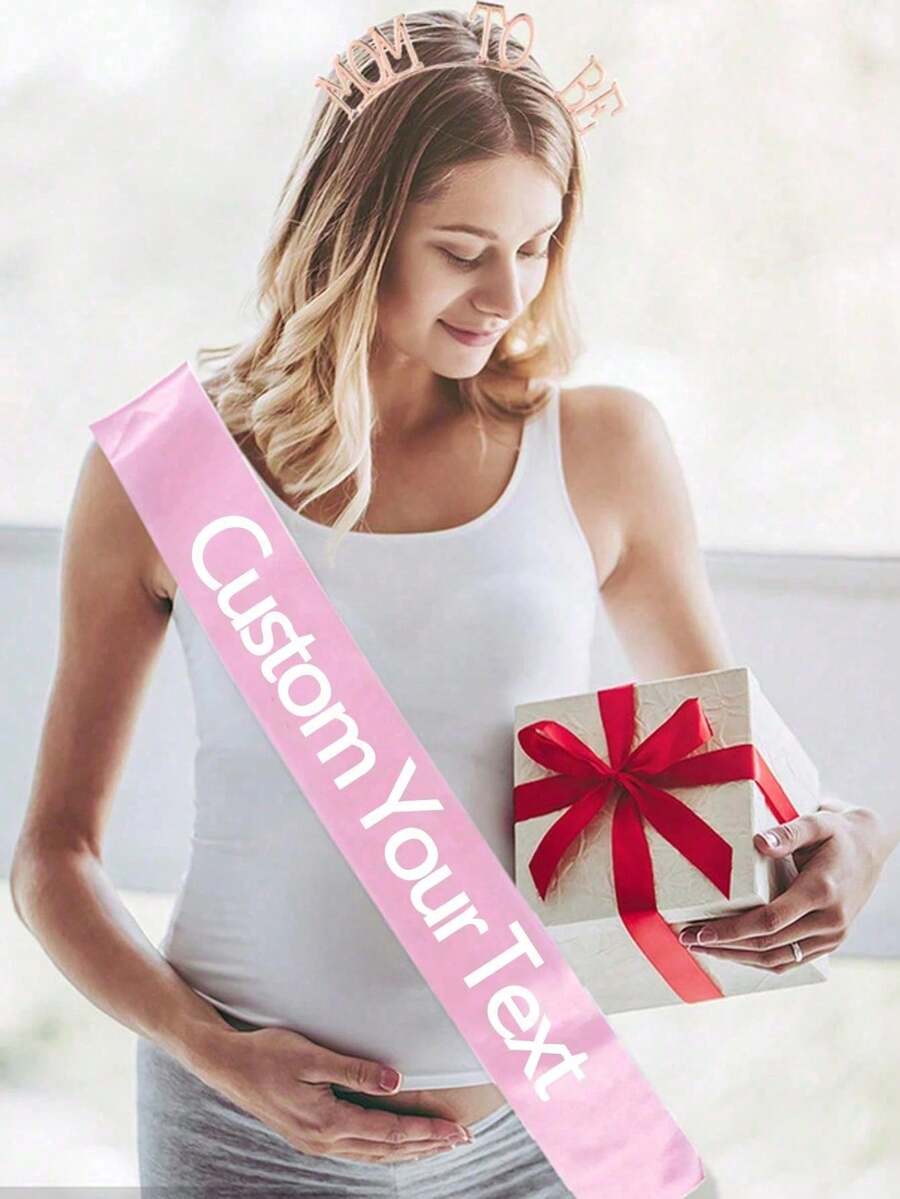 1Pc Custom Text Satin Ribbon Personalized Quote Sash Customized Birthday Sash Customizable Bachelorette Sash Graduation Xmas Decoration Housewarming Flower Sash Birthday Queen Sash - Multicolor - View 1