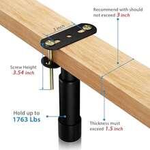 4pcs Heavy Duty Adjustable Bed Riser Legs (7.08inch-13.3inch) - Multifunctional Furniture Center Brace For Beds- Durable Plastic With Anti-Slip Design, Bed Frame - Black - View 3
