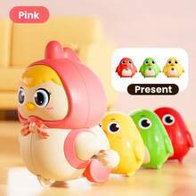 发条鸡妈妈玩具 - 3 只小鸡跟着动，是送给孩子课堂奖品、家庭联谊活动的特别礼物