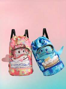 1pc Girls Aad Boys School Backpack Waterproof Large Capacity Sports Backpack With Shoe Compartment Fashion Solid Color Casual Backpack Suitable For Outdoor/Outing/Travel/Hiking/Stadium/Sports/University And Daily Commuting Use, Dry And Wet Separation - Ideal For Swimming Storage - Multicolor - View 3