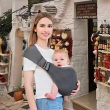 Multi-Functional Baby Carrier For Newborns To Toddlers, Multi-Purpose Baby Wrap And Baby Carrier Pre-Packaged Baby Carrier Wrap For Newborns Soft And Elastic Baby Carrier 7-35 Pounds - 深灰色 - 查看 6