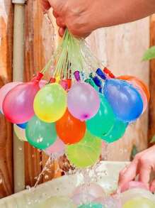 37pcs/111pcs Water Balloons Quick Fill Set, Summer Splash Fun Water Party Game, Family Outdoor Swimming Pool Water Balloons, Outdoor Water Balloons For Outdoor, Friends, Summer Fun Mother's Day