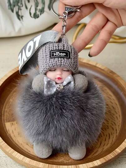 Vibrant Color, Luxurious Soft Plush, Cute Sleeping Plush Doll Keychain Pendant, Ideal Gift For Backpack Or Car Key Car Accessories Bag Charm Backpack For School