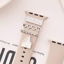 4件套山形装饰配件，适用于硅胶表带系列，尺寸包括38mm、40mm、41mm、42mm、44mm、45mm和49mm。 - 均碼 - 查看 2