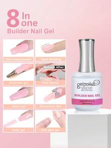 15ml Pink Building Nail Gel Nail Polish For Strengthener Gel Extension Gel Base Coat In A Bottle Soak Off Uv Led Gel Nail Extension Nails - 粉色 - 查看 2