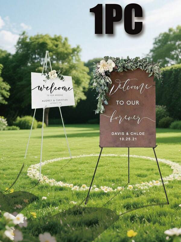 63" Easel Stand For Wedding Sign, Display Poster, Sign Poster Stand For Display, Display Easel Stand With Bag, Holds 5 Lbs,Easel Stand For Display, Foldable Portable Ground Easel For Wedding Banner And Poster Display Stand, Tabletop Easel Display Metal Tripod