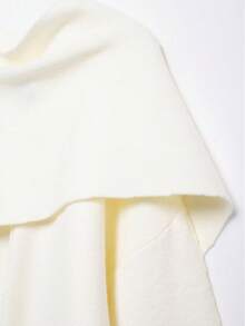 DEEKA Autumn/Winter New Slouchy Shawl Collar Long Sleeve Cropped Knitted Cardigan Sweater - Beige - View 11