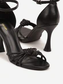 Vices High Heel Sandals Decorated With Zirconia And A Knot - Black - View 4