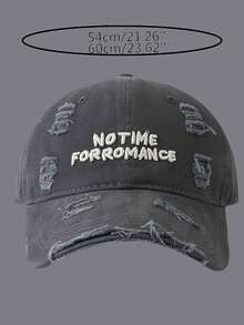 1 件字母 NOTIMEFORROMANCE 刺绣棒球帽，男女通用做旧破洞软顶帽，适合户外遮阳帽，可送朋友或家人 - 彩色 - 查看 7