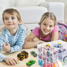 7 capas Contenedor de almacenamiento apilable, 70 compartimentos ajustables (Blanco) Perfecto para juguetes de niños, manualidades, joyas, suministros, incluye mini y pegatinas de letras - Blanco - Ver 6