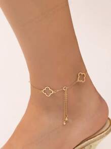 1pc Hollow Oil-Drip Punk Flower Anklet