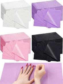 Manteles desechables para manicura, impermeables, resistentes al aceite y a la penetración, almohadillas plegables para mesa de manicura, almohadillas de limpieza, baberos dentales para práctica de salón, manicura, dentista o uso médico y suministros para cubrir mesa de manicura - Multicolor - Ver 2