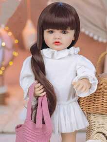 55cm 22inch Reborn Baby with Full Body Vinyl Newborn Girl Doll Bath Toy Lifelike Princess Toddler Bebe Birthday Gift for Kids - muñeca de cuerpo de vinilo - Ver 5