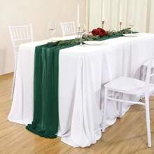 Elegant Emerald Green Wedding Arches - Polyester Fabric Drapes For Ceremony, Reception & Party Decor | Sheer Backdrop Curtains With Floral Accents | Perfect For Christmas & Valentine'S Day Celebration