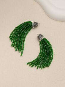 1PC Bohemian Style Crystal Diamond Hat Tassel DIY Pendant For Jewelry Making For Women Can Use For Earring Necklace