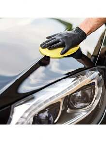 High-Density Foam Car Waxing & Polishing Sponges - Super Absorbent, Scratch-Free Applicator Pads For Detailing, Auto, Furniture, Faux Leather - Polyester, No Power Needed, Reusable & Easy To Clean, Car Wax Pads, Auto Detailing Supplies