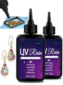 Clear UV Resin Kit - 100g/200g/300g Sizes, High-Gloss Epoxy For Jewelry Making, Casting & Coating, DIY Crafts & Art Supplies, Resin, Crafts