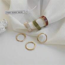 2pcs/Set Vintage Enamel Rings, Unique Design Open-Ring, Korean Style Minimalist Rings For Women