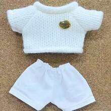 (仅娃娃衣服) 新款 17 厘米毛绒娃娃毛衣套装 适用于 娃娃 LBB 吊坠，时尚简约装扮 - 彩色 - 查看 5