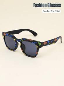 1 Pair Unisex Kids Dinosaur Framed Classic Retro Casual Fashionable Fashion Glasses, Suitable For Daily, Holiday, Party Use