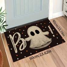 1pc Halloween Doormat, Non-Slip Rubber Backing, Halloween Entryway Decor, Indoor/Outdoor Use, Durable Polyester Floor Mat For Kitchen, Living Room, Patio, Coffee Shop, Bar, Holiday, Party, Bedroom, Bathroom