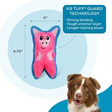 Outward Hound Durablez Minis Stuffing-Free Squeaky Plush Dog Toy For Puppies & Small Dogs - Interactive, Soft Yet Tough, No Mess, Jumbo Squeaker, Long-Lasting Play, Pig - 1 - 查看 3