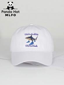 MLFO 2025 New Tralalero Tralala Shark Print Classic Solid Color Soft Top Baseball Cap, Breathable Adjustable Size Fit For Daily Life, Casual Holiday, Beach, Suitable For Women - Shark - View 9