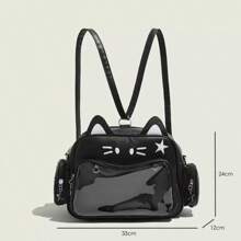 2025 New Niche Design Cute Mechanical Cat Backpack, Y2K Cool Millennium Hottie Black Gothic Messenger Crossbody Bag