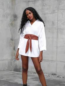 Women Obi Belt Fashion Wrap Around Wide Waistband Knotted Belt For Dress Halloween Costume - Multicolor - View 4