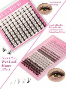1260pcs, D Curl, Lash Clusters Lash Extension Kit DIY Lash Clusters Eyelash Extension Kit, 5-18mm 30D 40D 50D Individual Lashes Kit With Lash Bond And Seal, Lash Tweezers, Remove, Brush, Headbands, For Self Use (5-18mm, Kit) Lash Clusters Kit, Lashes, Eyelashes, Fake Lashes