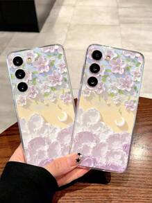 1 szt. Artystyczny obraz olejny z kwiatowym nadrukiem Przezroczysty miękki futerał na telefon Kompatybilny z Galaxy A04e/12/A13/A14/A34/A50/A52/A53/A54/S21/S22/S23/S24/S25/S25 Ultra