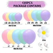 135 Teile Rosa Ballon Kranz Bogen Set, Rosa Ballon Makronen Ballon Gänseblümchen Ballon Geburtstag, Hochzeit, Abschluss, Heimkommen, Jubiläum Geschlecht enthüllen Geburtstags Party Dekoration