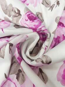 女式花卉印花露背高开衩紧身连衣裙，细肩带中长连衣裙，适合休闲度假，可机洗，不可干洗