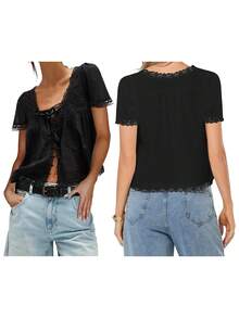 Women Blouses & Shirts - Black - View 3