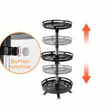 3 TIER 360° ROTATING SPICE RACK ORGANIZER METAL KITCHEN SEASONING JARS SHELF UK - Multicolor - View 10