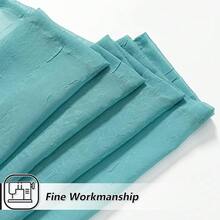 New  Crushed Voile Sheer Curtains For Living Room Rod Pocket Window Treatment Crinkle Sheer Curtains(2 Panels, 51" X 84", Teal) - Teal 51 W x 84 L (Pack -2) - View 6