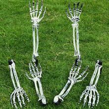 2pcs Halloween Decoration Simulation Hand Bone Skeleton Dark Surprise Garden Ground Ghost Hand Skeleton Ghost Festival Props Spoof Decorative Props - Multicolor - View 1