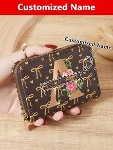 1pc Custom Signature Wallet,Personalized Signature Design Wallet,Custom Signature Wallet,Personalized Wallet With Signature,Custom Signature Wallet,Love Pattern Versatile Coin Wallet,Card Holder Multi-Card Card Organizer For Storage Credit Cards,New Year Glamour - Pink - View 15