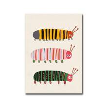 1 Stück/Set Insekten Wandkunst, Raupenposter-Drucke, moderne minimalistische bunte Insekten-Cartoon-Wandkunst für Schlafzimmerdekoration, ohne Rahmen