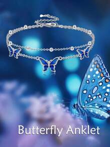 1pc Fashionable Butterfly Ankle Chain, Delicate & Versatile, Suitable For Summer, Gift For Holidays
