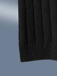 Men's Casual Solid Color Short Sleeve Knitted Sweater, Summer