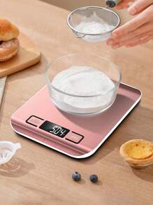 Balanza de cocina digital, báscula de alimentos de alta precisión con plataforma de acero inoxidable, capacidad de 10kg, función de tara, conversión de unidades, para cocinar y hornear, pilas AAA no incluidas