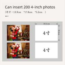 Zaawansowany minimalistyczny kryształowy album na zdjęcia 7,01 x 5,47 cala, o dużej pojemności, który pomieści 200 zdjęć 4-calowych. Nadaje się na spotkania rodzinne, wesela, podróże, ukończenie szkoły, urodziny, Boże Narodzenie, Walentynki i inne idealne prezenty