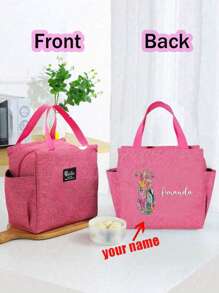 1pc Custom Name Portable Insulated Lunch Bag, Printed With Golf Clubs, Large Capacity Lunch Box Bag, Double Pocket Lunch Bag, Suitable For Students, Beginners And Office Workers, Large Capacity Student Meal Thick Aluminum Foil Portable Insulated Box,
