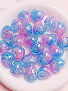 20pcs 22mm Acrylic UV Colorful Gradient Burst Fat Love Straight Hole Beads DIY Mobile Phone Chain Beads Pen Keychain Accessories